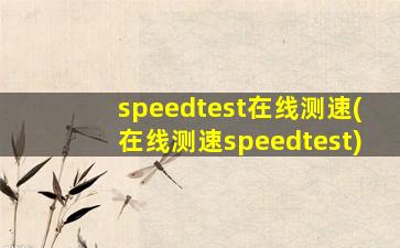 speedtest在线测速(在线测速speedtest)